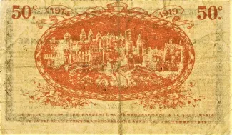 French notgeld 50 Centimes, 1914 reverse