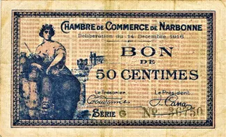 French notgeld 50 Centimes, 1916 image