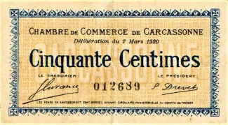 French notgeld 50 Centimes, 1920 image