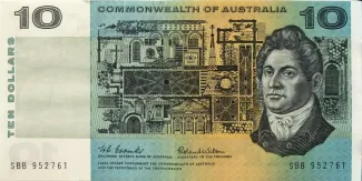 Australia 10 Dollars, 1972 obverse