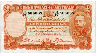 Australia 10 Shillings, 1936-1939
