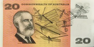 Australia 20 Dollars, 1966-1973 reverse
