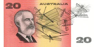 Australia 20 Dollars, 1974-1994 reverse