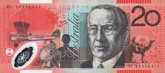 Australia 20 Dollars, 1994-2013 reverse