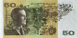 Australia 50 Dollars, 1973-1994 reverse