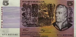 Australia 5 Dollars, 1974-1991 obverse