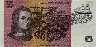 Australia 5 Dollars, 1974-1991 reverse