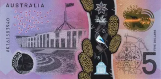 Australia 5 Dollars, 2016-2021 reverse