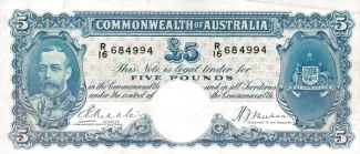 Australia 5 Pounds, 1933-1939
