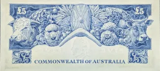 Australia 5 Pounds, 1954-1959 reverse