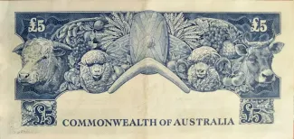 Australia 5 Pounds, 1960-1965 reverse