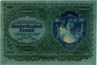 Austria 100.000 Kronen, 1922 obverse
