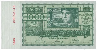 Austria 1.000 Schilling, 1945 obverse