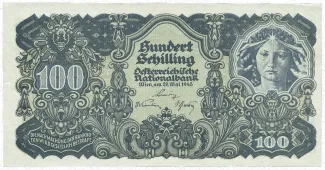 Austria 100 Schilling, 1945 obverse
