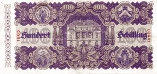 Austria 100 Schilling, 1945 reverse