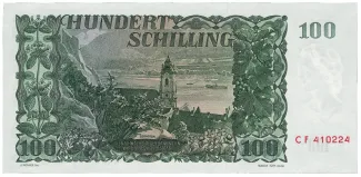 Austria 100 Schilling, 1954 reverse