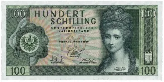 Austria 100 Schilling, 1969 obverse