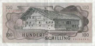 Austria 100 Schilling, 1969 reverse