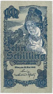 Austria 10 Schilling, 1945 obverse