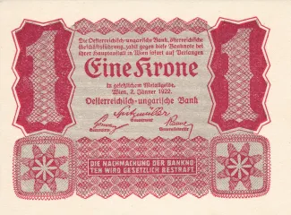 Austria 1 Kronen, 1922 obverse