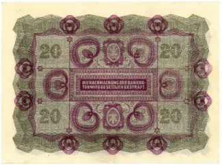 Austria 20 Kronen, 1922 reverse