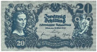 Austria 20 Schilling, 1945 obverse