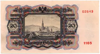 Austria 20 Schilling, 1946 reverse