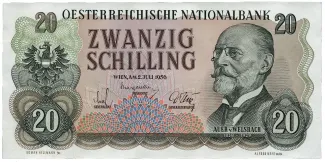 Austria 20 Schilling, 1956 obverse