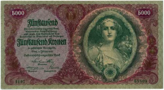 Austria 5.000 Kronen, 1922 obverse