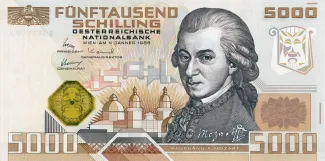 Austria 5.000 Schilling, 1988 obverse