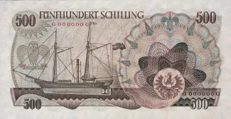Austria 500 Schilling, 1965 reverse