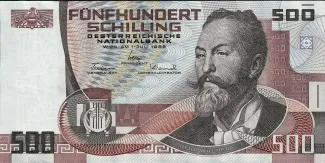 Austria 500 Schilling, 1985 obverse