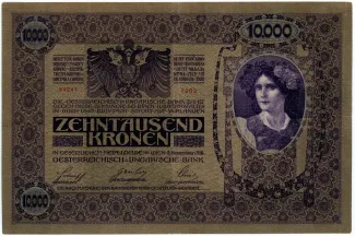 Austrian Empire 10.000 Kronen, 1918 obverse