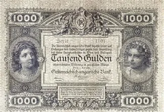 Austrian Empire 1.000 Gulden, 1880 obverse