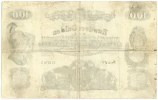 Austrian Empire 100 Gulden, 1847 reverse