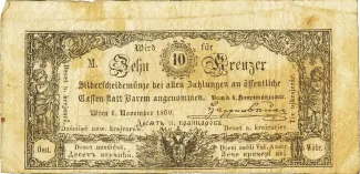 Austrian Empire 10 Kreuzer, 1860 obverse