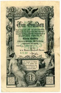 Austrian Empire 1 Gulden, 1866 obverse