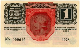 Austrian Empire 1 Kronen, 1916 reverse