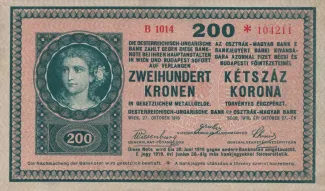 Austrian Empire 200 Kronen, 1918 obverse
