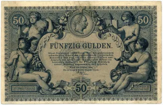 Austrian Empire 50 Gulden, 1880 obverse