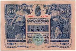 Austrian Empire 50 Kronen, 1902 reverse