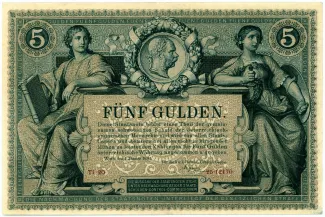 Austrian Empire 5 Gulden, 1881 obverse