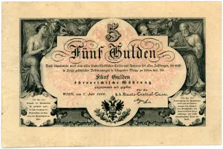 Austrian Empire 5 Gulden, 1866 obverse