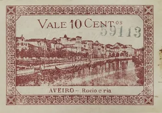 Aveiro, District of 10 Centavos, 1921 reverse