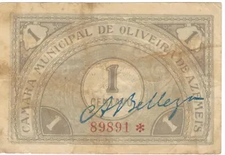 Aveiro, District of 1 Centavo, reverse
