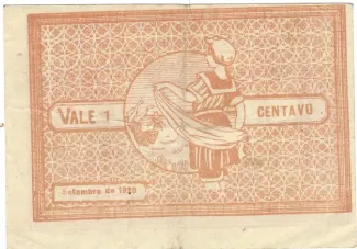 Aveiro, District of 1 Centavo, 1920 reverse