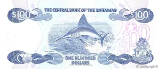 Bahamas 100 Dollars - Elizabeth II, 1984 reverse