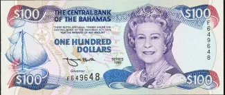 Bahamas 100 Dollars - Elizabeth II, 1996 image