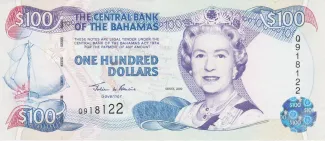 Bahamas 100 Dollars - Elizabeth II, 2000 image