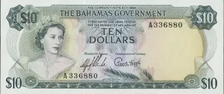 Bahamas 10 Dollars - Elizabeth II, 1965 image
